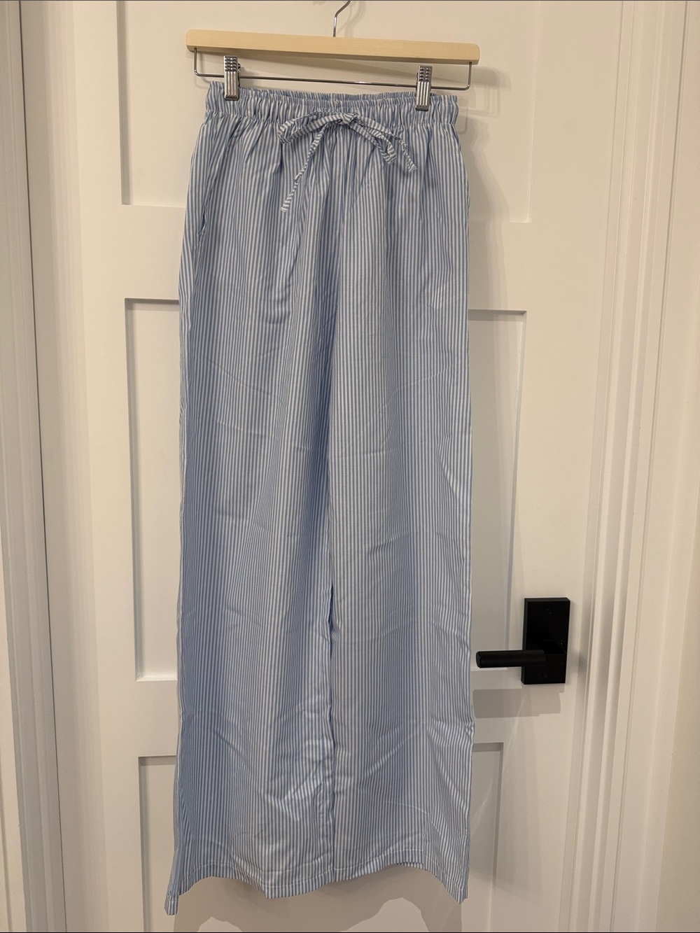 SUBDUED Sky Blue & White Striped Drawstring Trousers Pants NWT